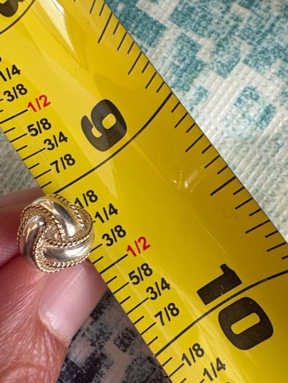 10k Gold and Silver Knot Stud Earrings - Picture 3 of 5